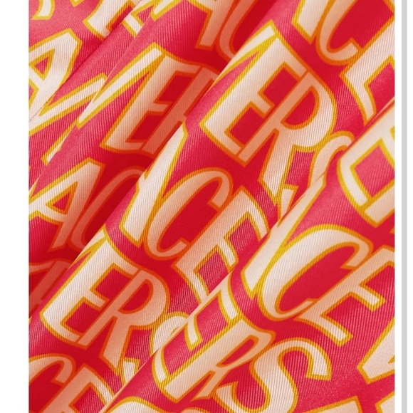 Versace Pants - Versace Vibrant Red and Yellow Logo Wide Leg Pants